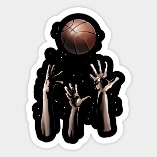 Hands Grab A Basketball, Jump Ball Jump Sticker